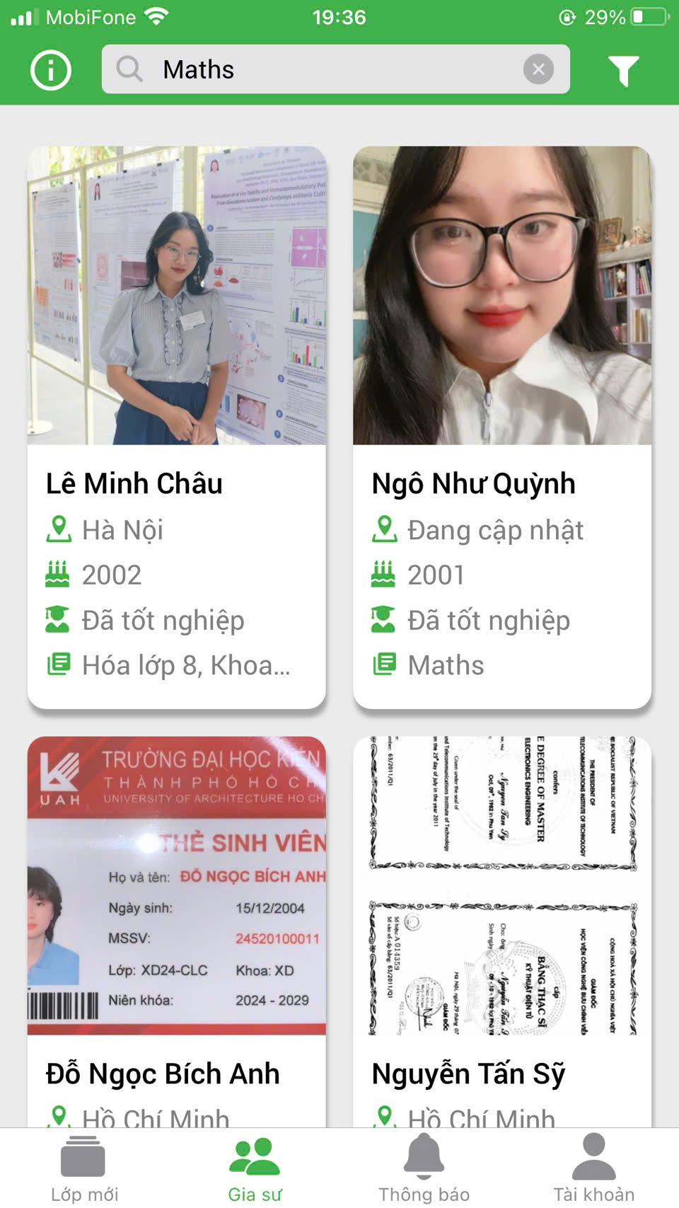 học kèm maths science
